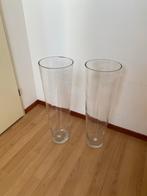 Mooie hoge glazen vazen., Ophalen, Overige kleuren, 50 tot 75 cm, Glas