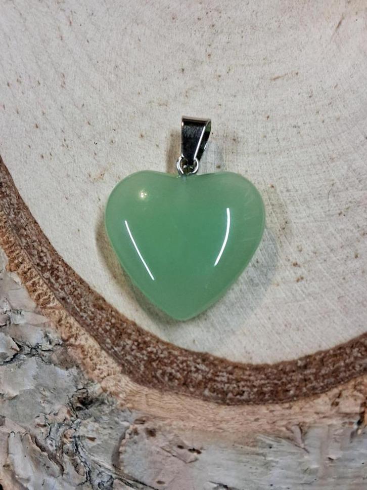 hanger hartje aventurijn groen, Sieraden, Tassen en Uiterlijk, Kettinghangers, Nieuw, Glas of Kristal, Groen, Hart, Ophalen of Verzenden