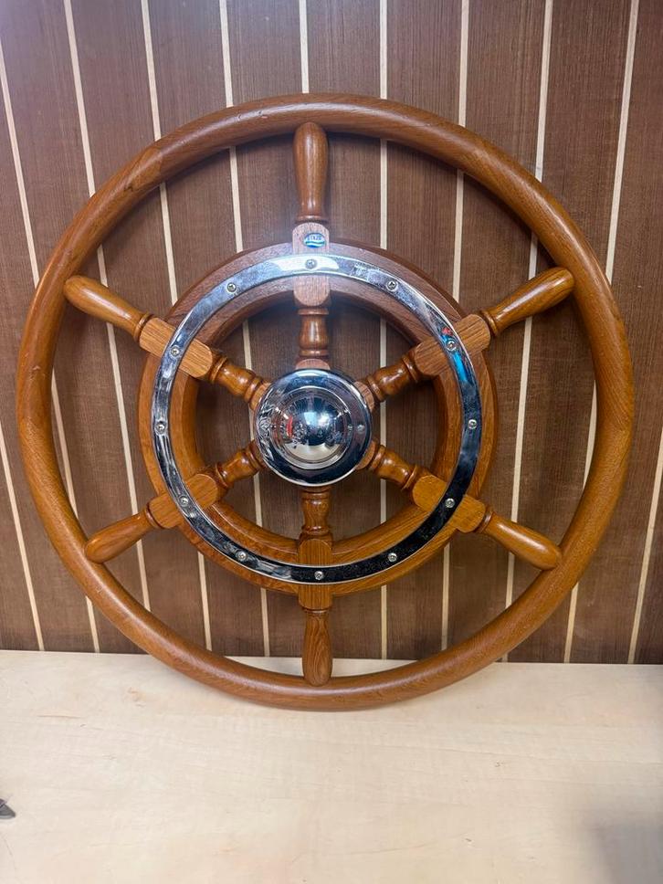 Stazo Teak Stuurwiel 50cm met Hoepel & Chrome, Watersport en Boten, Accessoires en Onderhoud, Nieuw, Overige typen, Ophalen