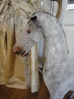 prachtig antiek WIT PAARD, bespannen met JUTE (rond 1900), Ophalen