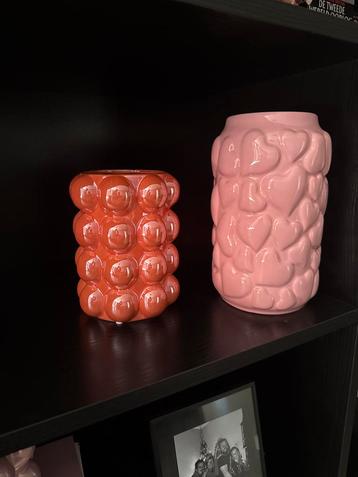 Set van 2 vazen - Oranje & Roze beschikbaar voor biedingen