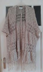 Flore Boho Hippie open gebreid vest, Flore Made in Italy, Ophalen of Verzenden, Gedragen, Beige