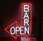 LED lamp neon stijl Bar Open rood wit (35x25cm), Verzamelen, Ophalen of Verzenden, Nieuw, Lichtbak of (neon) lamp