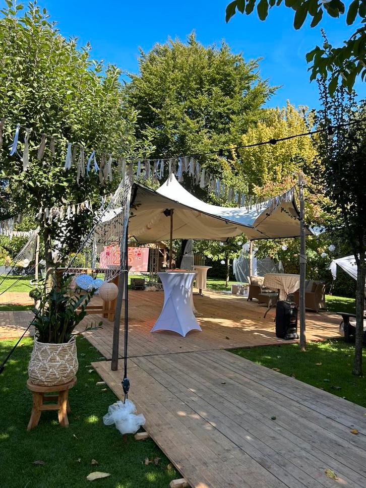 Strechttent Te Huur, Tuin en Terras, Partytenten, Zo goed als nieuw, 8 meter of meer, 6 meter of meer, Ophalen of Verzenden