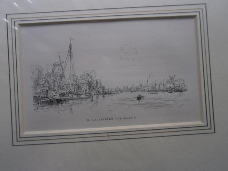 Als Nw. Gravure nog in plastic, Rivier a/d Zaan, Antiek en Kunst, Kunst | Etsen en Gravures, Ophalen of Verzenden