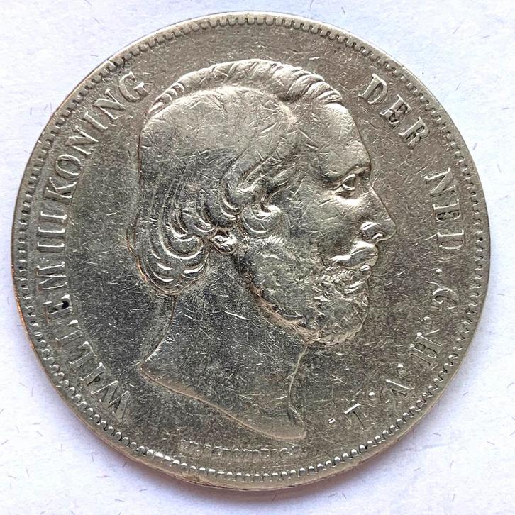 Nederland 2-1/2 Gulden 1859 Willem III Rijksdaalder zilver, Postzegels en Munten, Munten | Nederland, Koning Willem III, Zilver