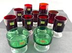 Glazen Luminarc– set van vintage glazen –rood & groen France, Glas of Glazen, Ophalen of Verzenden, Overige stijlen, Glas