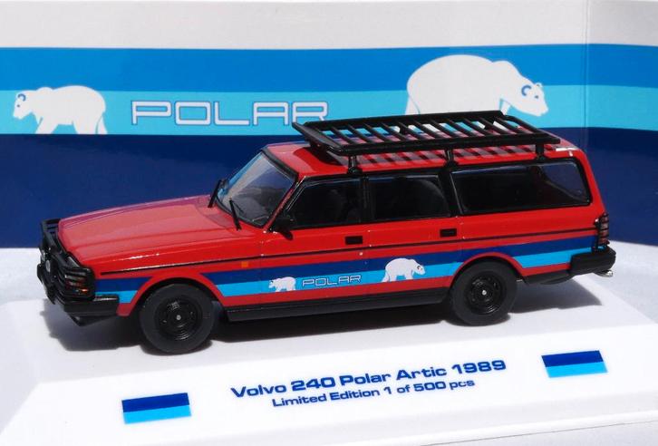 Volvo 240 Polar Artic 1:43 rood, Hobby en Vrije tijd, Modelauto's | 1:43, Nieuw, Auto, Overige merken, Ophalen of Verzenden