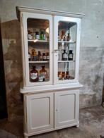 Oude antieke apothekerskast medicijnkast kast vitrine evens, N, Ophalen of Verzenden, Glas, N