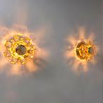 Palwa Wandlampen Kristal Verguld - Jaren 60, Ophalen of Verzenden, Zo goed als nieuw, Glas, Vintage