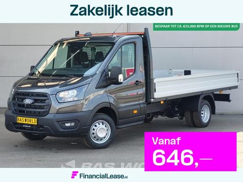 Ford Transit 170pk Open Laadbak Dubbellucht 3,5t Trekhaak Ai, Auto's, Bestelauto's, Bedrijf, Lease, Financial lease, Achteruitrijcamera