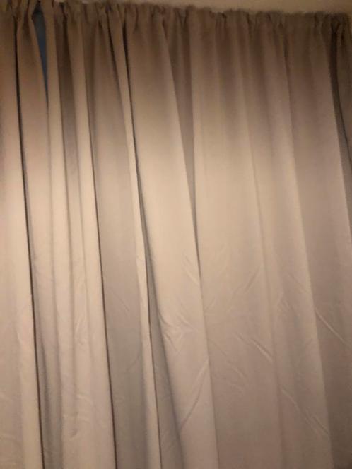 Taupe- lichtgrijze gordijnen, Huis en Inrichting, Stoffering | Gordijnen en Lamellen, Zo goed als nieuw, 200 cm of meer, Grijs