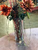 Vazen met droogbloemen., Minder dan 50 cm, Glas, Ophalen of Verzenden