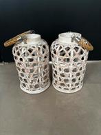 Windlicht lantaarns, Ophalen, Wit, Zo goed als nieuw, Hout