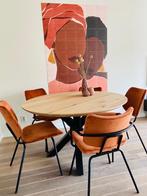 Eikenhouten tafel diameter 130, Huis en Inrichting, Tafels | Eettafels, Ophalen, Rond, Zo goed als nieuw, 100 tot 150 cm