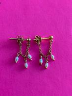 Anna Nina oorbellen  2x  goud 14 karaat cosmic dust parel, Ophalen of Verzenden, Goud, Knopjes of Stekers