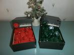 Brocante grote oude knopendoosjes (in Kerstkleurtjes), Ophalen of Verzenden