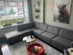 groot stof hoekbankstel grijs gemêleerde 330 x 240 cm, Huis en Inrichting, Ophalen, Zo goed als nieuw, Stof