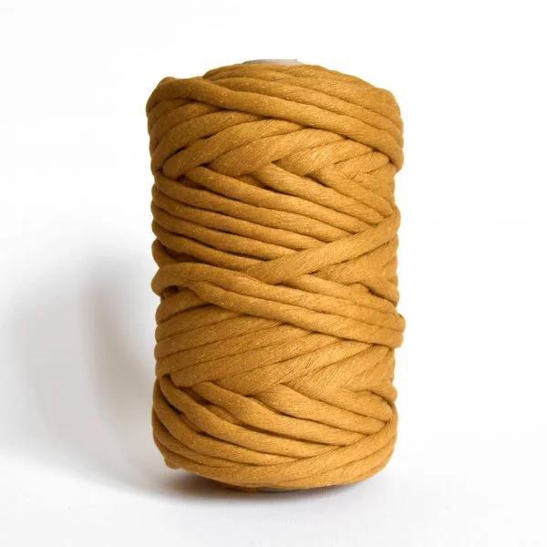 Actie 1 kilo 9 mm gerecycled katoen touw amber, oker geel, Hobby en Vrije tijd, Overige Hobby en Vrije tijd, Nieuw, Ophalen of Verzenden