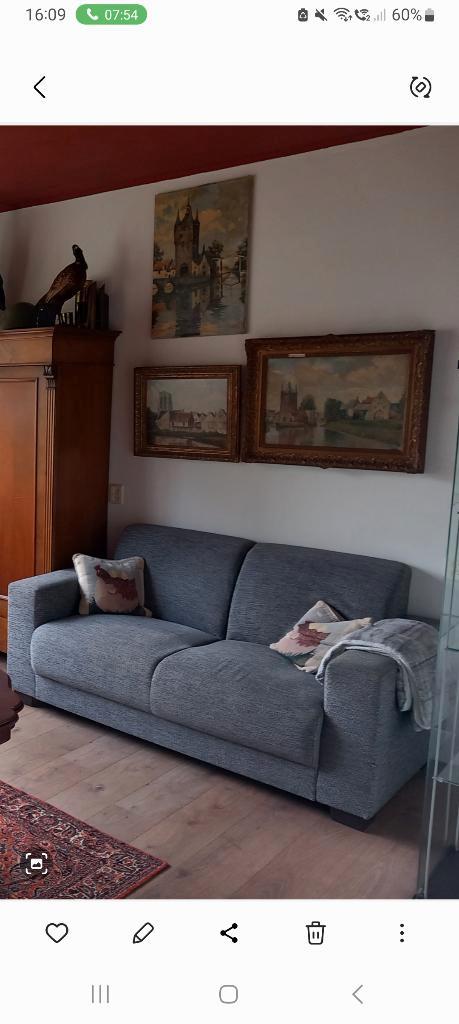 Bank Aberdeen 3-zits - Kansas - grijs, Huis en Inrichting, Banken | Bankstellen, Gebruikt, 75 tot 100 cm, Ophalen