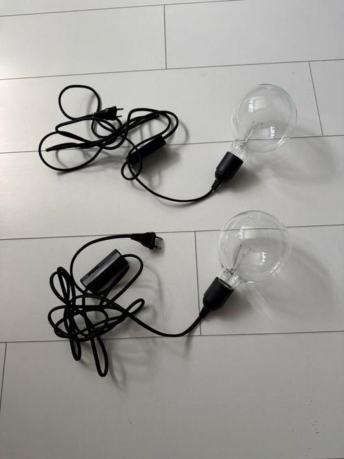 2 zwarte hanglampen met dimmer en lichtbron, Huis en Inrichting, Lampen | Overige, Zo goed als nieuw, Ophalen