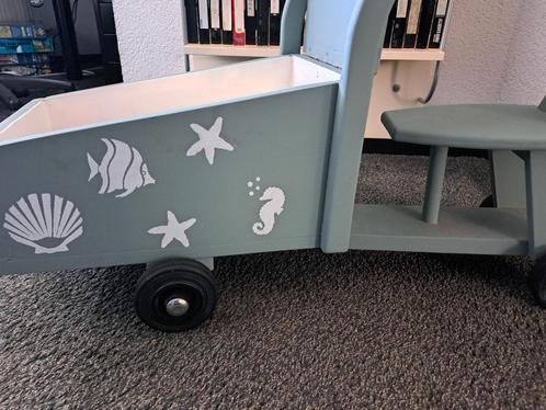 4 wielen loopwagen bakfiets, Kinderen en Baby's, Speelgoed | Poppen, Zo goed als nieuw, Babypop, Ophalen