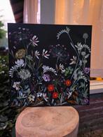 Handgeschilderd veldbloemen schilderij 50x50, Ophalen of Verzenden