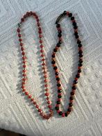 2 oude vintage kettingen met bloedkoraal, Sieraden, Tassen en Uiterlijk, Ophalen of Verzenden, Zo goed als nieuw, Rood