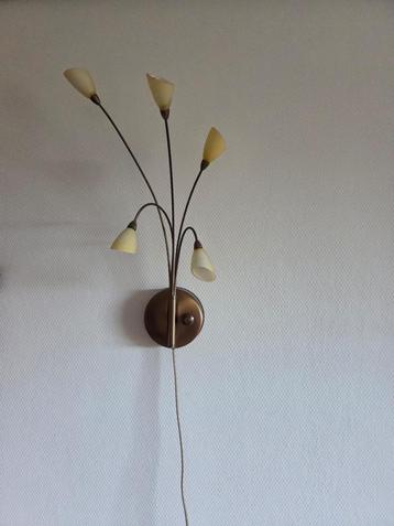 Vintage Wandlamp met Vijf Armen beweegbaar beschikbaar voor biedingen