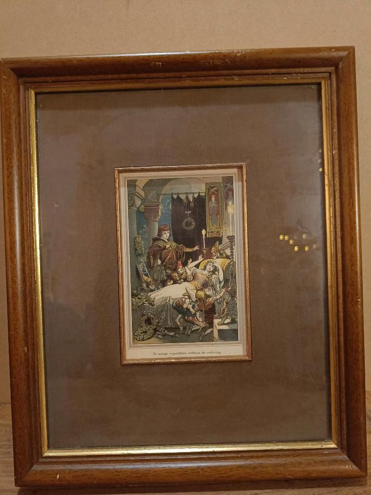 Prent Richilde uit 'Volksmärchen der Deutschen', c. 1887, Antiek en Kunst, Kunst | Litho's en Zeefdrukken, Ophalen of Verzenden