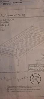 Hoppekids bedbank (sofabed), Ophalen, 90 cm, Eenpersoons, Wit