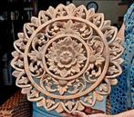 Handgemaakt Bali Teak Mandala Wanddecoratie Houtsnijwerk, Antiek en Kunst, Ophalen of Verzenden