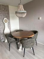 Ronde eettafel met 4 stoelen, Huis en Inrichting, Complete eetkamers, Ophalen of Verzenden, Zo goed als nieuw