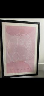 Grote poster in lijst van vrouw, Ophalen, Zo goed als nieuw, Hout, 75 cm of meer