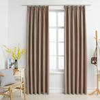 Gordijnen verduisterend met haken 2 st 140x245 cm taupe, Huis en Inrichting, Stoffering | Gordijnen en Lamellen, Ophalen of Verzenden