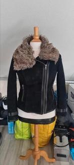 Zwarte suede winterjas Promiss maat M, Maat 38/40 (M), Promiss, Zwart, Ophalen of Verzenden