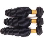 Zwarte Brazilian Virgin Human Hair Extensions Krullen / Haar, Verzenden, Nieuw, Pruik of Haarverlenging