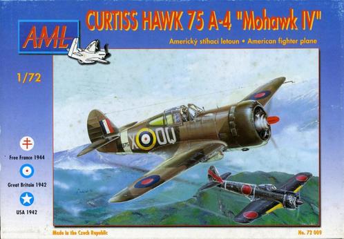 Curtiss Hawk 75A-4 ‘Mohawk IV’., Hobby en Vrije tijd, Modelbouw | Vliegtuigen en Helikopters, Zo goed als nieuw, Vliegtuig, 1:72 tot 1:144