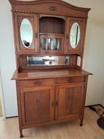 Te koop 200 jaar Antiek eikenhouten buffetkast met spiegel, Antiek, Glas, Gebruikt, Ophalen of Verzenden