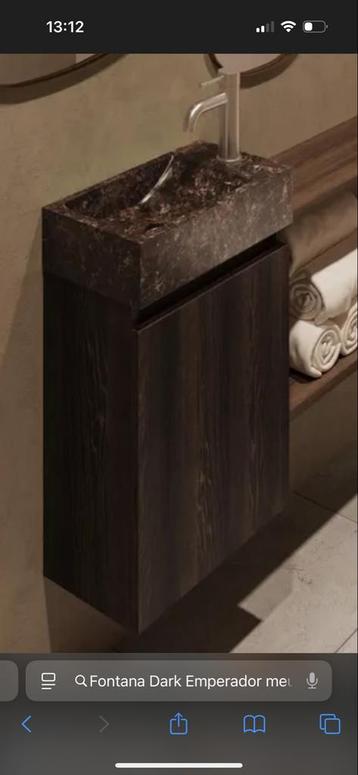 Fontana Dark Emperador Badkamermeubel zonder blad beschikbaar voor biedingen