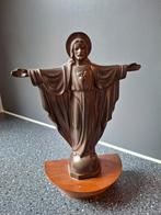 Mooi bronzen beeld van Jezus op houten voet., Antiek en Kunst, Antiek | Religie, Ophalen of Verzenden