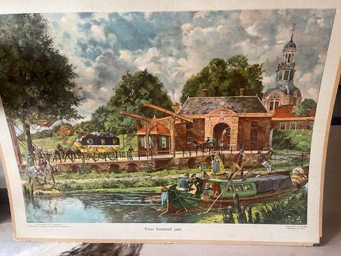 Oude Schoolplaten - Geschiedenis, Antiek en Kunst, Antiek | Schoolplaten, Geschiedenis, Ophalen of Verzenden