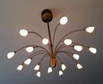 Elegante plafondlamp met 18 lampjes (G4, 12V max 10W), Ophalen, Gebruikt, Glas