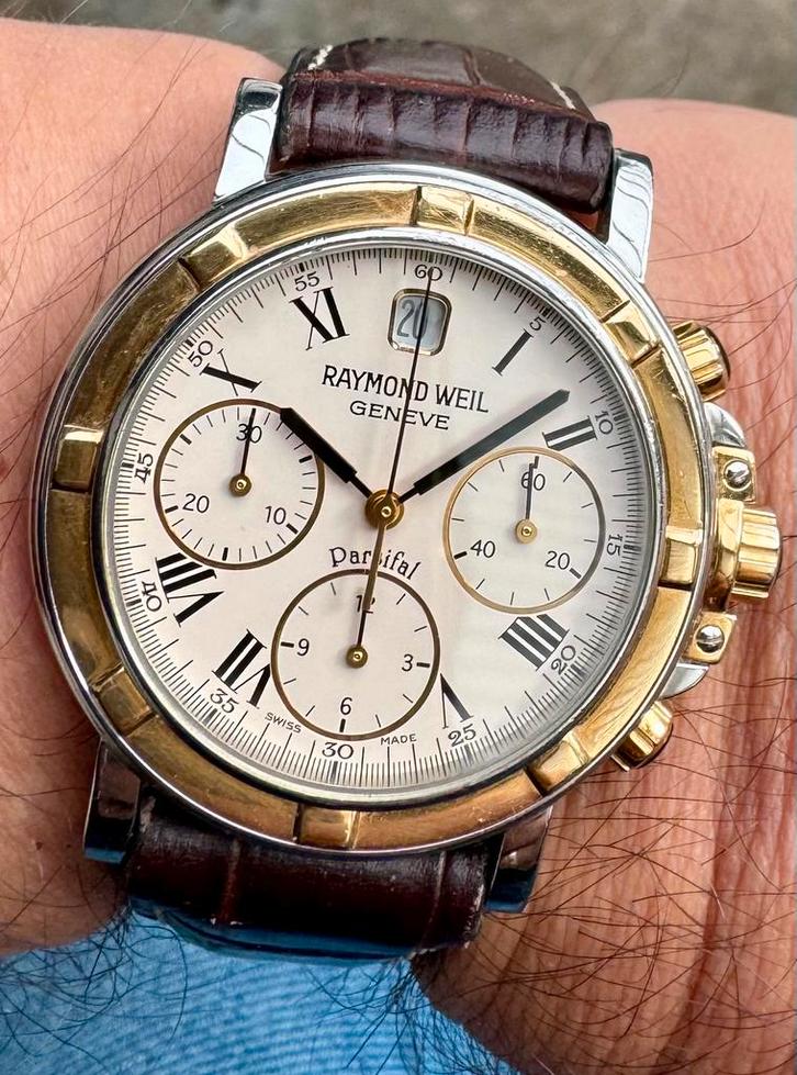 Raymond Weil Parsifal automatic 18 krt goud full set, Sieraden, Tassen en Uiterlijk, Horloges | Kinderen, Zo goed als nieuw, Jongen