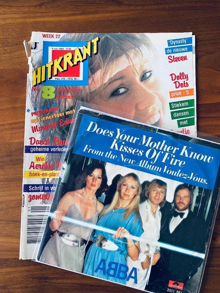 Bundel: Hitkrant (1983) ‘Agnetha’ Cover + Abba Single, Boeken, Tijdschriften en Kranten, Gelezen, Muziek, Film of Tv, Ophalen of Verzenden