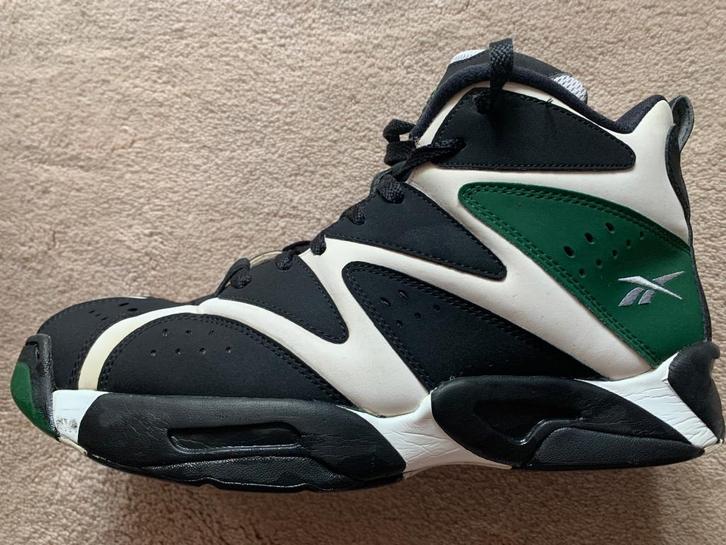 Reebok Kamikaze I Mid White/Black-Racing Green, Kleding | Heren, Schoenen, Zo goed als nieuw, Sportschoenen, Overige kleuren, Ophalen of Verzenden