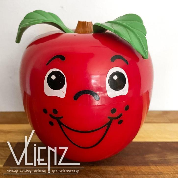 Vintage Fisher Price Happy Apple tuimelaar met belletje, Kinderen en Baby's, Speelgoed | Fisher-Price, Gebruikt, Rammelaar, Met geluid