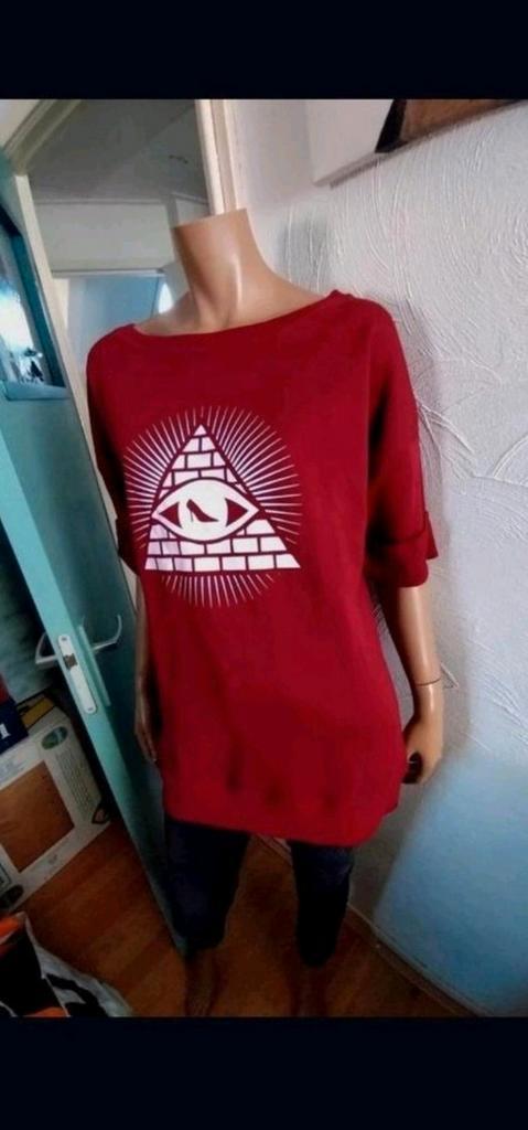 Mooie donkerrode trui korte mouwen maat M 38 40, Kleding | Dames, Truien en Vesten, Zo goed als nieuw, Maat 38/40 (M), Rood, Ophalen of Verzenden