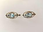 Vintage oorbellen zilver blauwe steen, Sieraden, Tassen en Uiterlijk, Kettingen, Zo goed als nieuw, Met edelsteen, Zilver, Verzenden