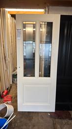 Stompe paneeldeur 88x211.5 cm glasinlood nr 105, Doe-het-zelf en Verbouw, Deuren en Horren, Ophalen, 80 tot 100 cm, Binnendeur